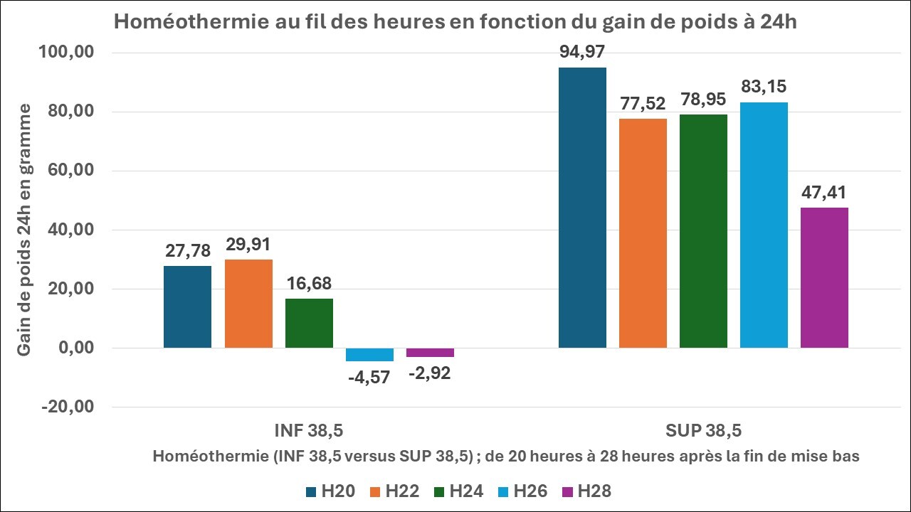 Homéothermie Gain poids 24h