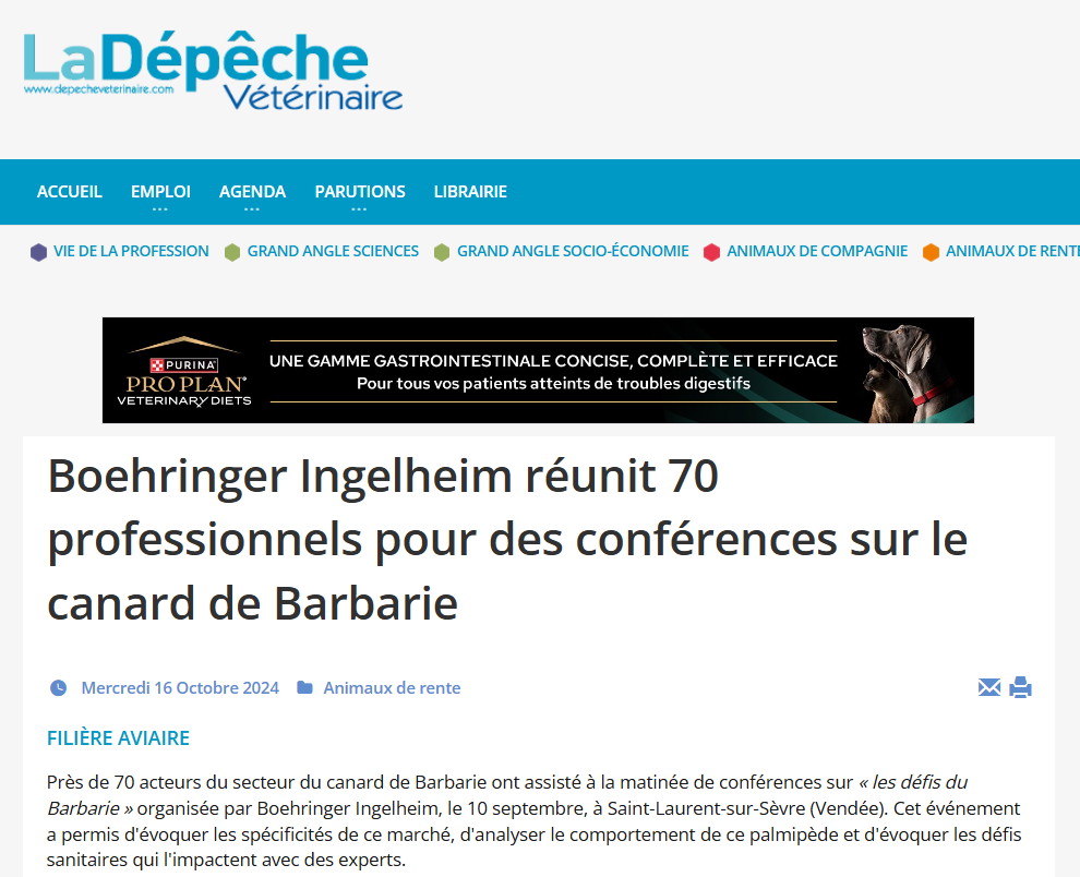 La dépêche vétérinaire - site web